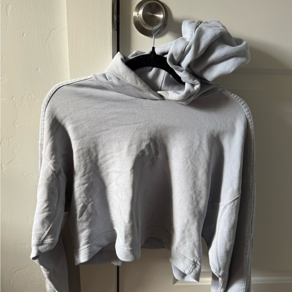 Light Blue Cropped Women's Hoodie